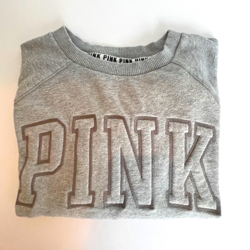 Pink Victoria’s Secret grey sweatshirt